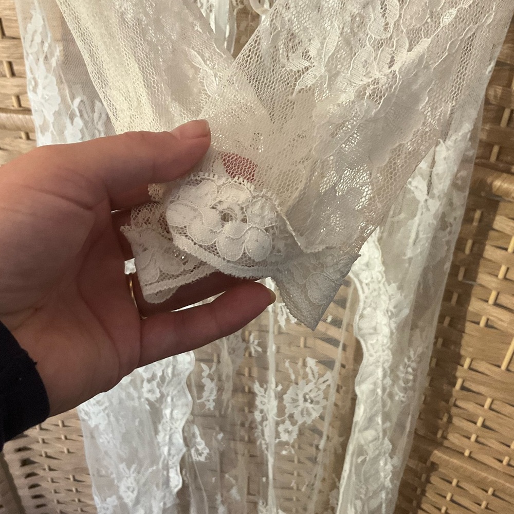 Sheer Lace Long Cardigan - Picture 5 of 7